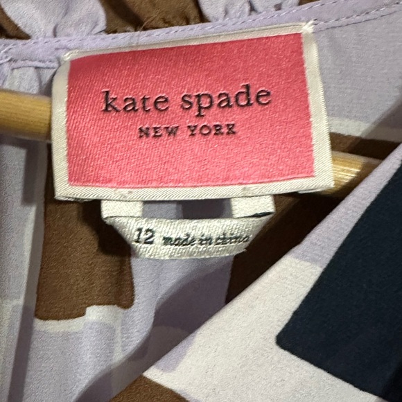 Kate Spade New York Geo Squares Swing Ruffled Dress Size 12 - Picture 8 of 16